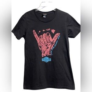 Harley-Davidson Black Hawaiian Tee Aloha size Medium